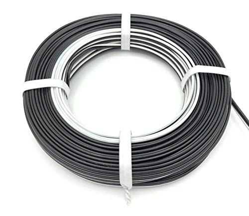 BELI-BECO YL6230 Kabel - Kupferlitze 2 x 0,5 mm² (2x16x0,20 mm) - Zwillingsleitung - 20 m Ring (Weiß-Schwarz) von BELI-BECO
