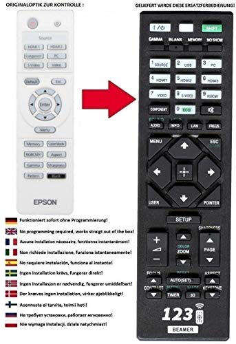 Ersatz Fernbedienung passend für EH-TW4000 | EH-TW420 | EH-TW4400 | EH-TW450 | EH-TW4500 (für Epson Beamer) von BELIFE