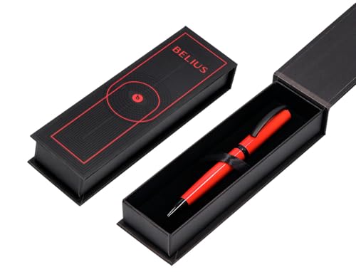 BELIUS Kugelschreiber Turbo Aluminium Farbe Rot und Schwarz Tinte Blau Design Box von BELIUS