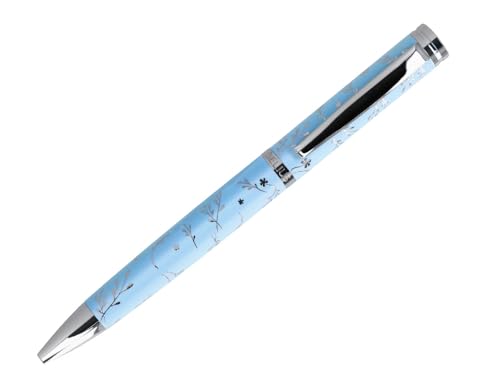 BELIUS Schöner Aluminium-Kugelschreiber in himmelblau, silberfarbenes Design, geprägte blaue Tinte, Design-Box. von BELIUS