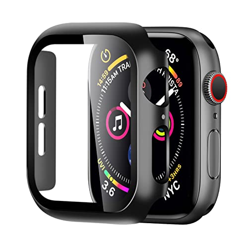 【2 Stücke】 BELIYO Schutzhülle Kompatibel mit Apple Watch Ultra 2/Ultra/SE2/SE/9/8/7/6/5/4,Apple Watch Gesamtschutzhülle für Apple Watch 8/7 41mm schutzhülle（41mm,Schwarz von BELIYO