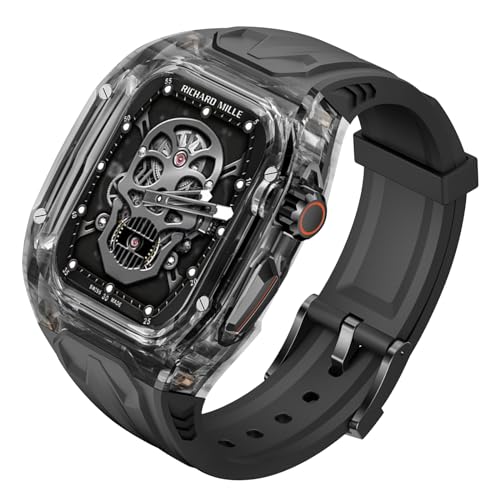 BELIYO Apple watch Armband Kompatibel mits SE2/SE/9/8/7/6/5/4 Armband und schutzhüllesind eins PC+TPU-Material stark und robust für iwatch Größe 44/45mm(Schwarz-Schwarz) von BELIYO