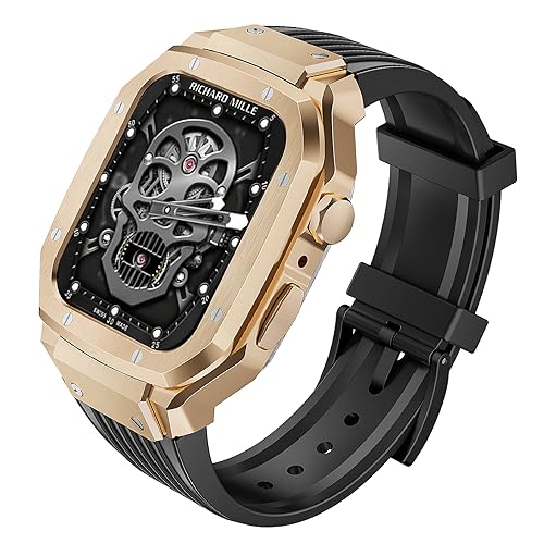 BELIYO Apple watch Armband Kompatibel mits SE2/SE/9/8/7/6/5/4 Armband und schutzhüllesind eins Verstärkte Materialien+TPU-Material stark und robust für iwatch Größe 44/45mm(Roségold) von BELIYO