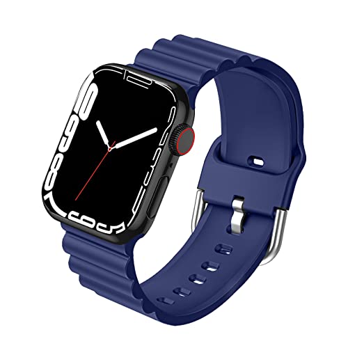 BELIYO Armband Kompatibel mit Apple Watch SE2/SE/9/8/7/6/5/4/3/2/1,Silikon,Bequem,strapazierfähig,schmutzabweisend stilvoll für Apple Watch 41/40/38mm Armband(41/40/38mm,Blau von BELIYO