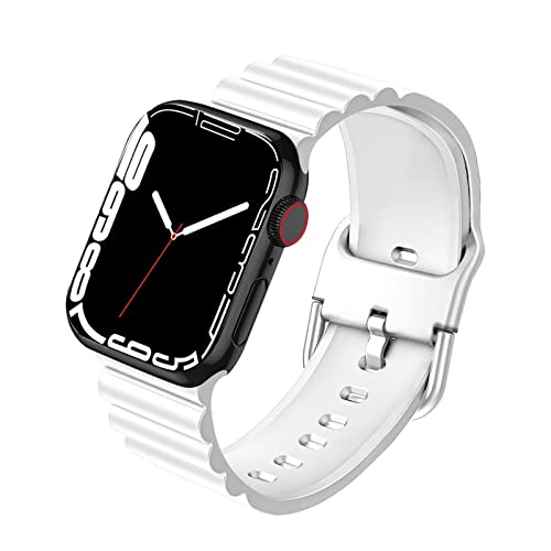 BELIYO Armband Kompatibel mit Apple Watch SE2/SE/9/8/7/6/5/4/3/2/1,Silikon,Bequem,strapazierfähig,schmutzabweisend stilvoll für Apple Watch 41/40/38mm Armband(41/40/38mm,Weiß von BELIYO