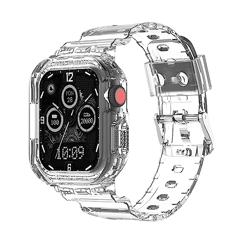 BELIYO Armband Kompatibel mit Apple Watch SE2/SE/9/8/7/6/5/4/3/2/1,Transparentes TUP-Material,Armband und schutzhüllesind eins für Apple Watch Größe 41/40/38mm Armband（41/40/38mm，transparent） von BELIYO