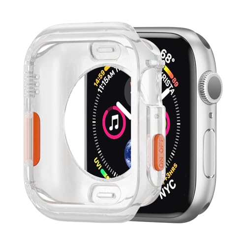 BELIYO Kompatibel mit Apple Watch SE2/SE/9/8/7/6/5/4/3/2/1 schutzhülle,Das Aussehen Wird Ultra Armbanduhr,TPU-Material Rundumschutz für Apple Watch 38/40/41mm schutzhülle(38/40/41mm,Transparent) von BELIYO
