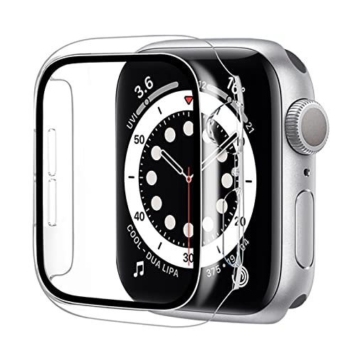 BELIYO Schutzhülle Apple Watch Displayschutzfolie PC Gesamtschutzhülle für Apple Watch 9/8/7 45mm schutzhüllee（45mm,Transparent' von BELIYO