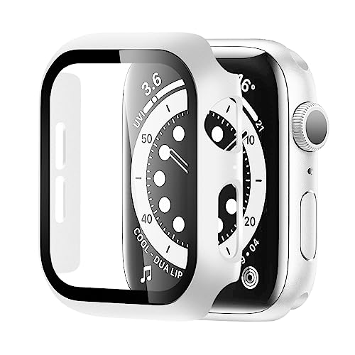 BELIYO Schutzhülle Apple Watch Displayschutzfolie PC Gesamtschutzhülle für Apple Watch 9/8/7 45mm schutzhüllee（45mm,Weiss' von BELIYO
