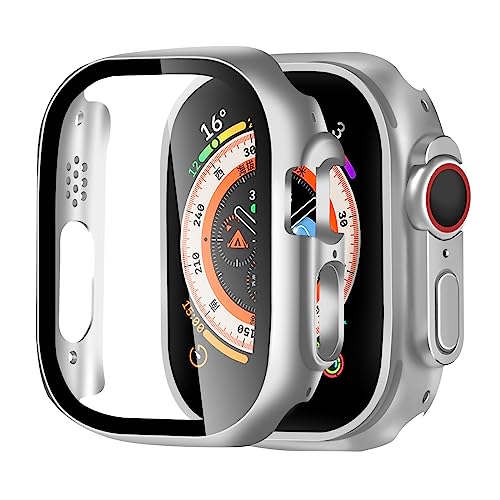 BELIYO Schutzhülle Apple Watch Displayschutzfolie PC Gesamtschutzhülle für Apple Watch Ultra2/Ultra 49mm schutzhülle（49mm,Silber' von BELIYO
