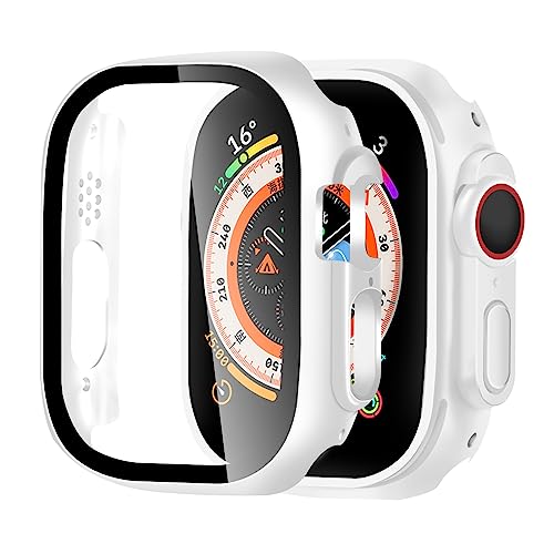 BELIYO Schutzhülle Apple Watch Displayschutzfolie PC Gesamtschutzhülle für Apple Watch Ultra2/Ultra 49mm schutzhülle（49mm,Weiss' von BELIYO
