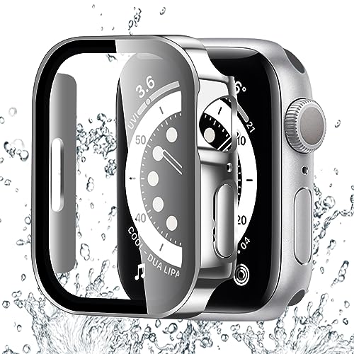 BELIYO Schutzhülle Kompatibel mit Apple Watch SE2/SE/6/5/4,wasserdichte Hülle,3D rechtwinklige Kante,Galvanisierungsprozess für Apple Watch SE2/SE/6/5/4 44mm schutzhülle(44mm,Silber) von BELIYO