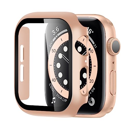 BELIYO Schutzhülle Kompatibel mit Apple Watch Ultra 2/Ultra/SE2/SE/9/8/7/6/5/4,Apple Watch Gesamtschutzhülle für Apple Watch 8/7 45mm schutzhüllee（45mm,Rose Gold von BELIYO