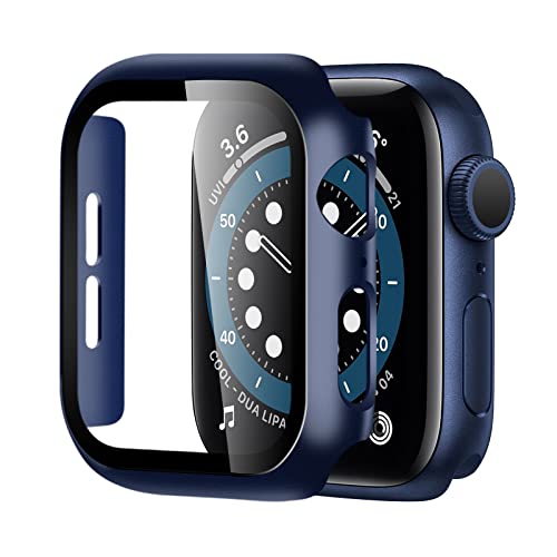BELIYO Schutzhülle Kompatibel mit Apple Watch Ultra 2/Ultra/SE2/SE/9/8/7/6/5/4,Apple Watch Gesamtschutzhülle für Apple Watch SE2/SE6/5/4 44mm schutzhülle（44mm,Blau von BELIYO