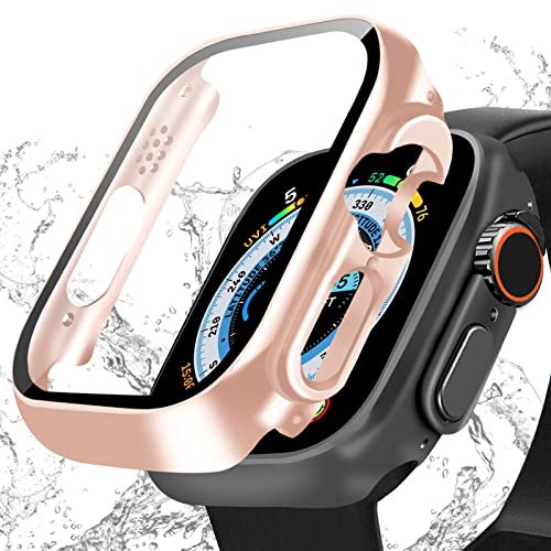 BELIYO Schutzhülle Kompatibel mit Apple Watch Ultra2/Ultra,wasserdichte Hülle,3D rechtwinklige Kante,Galvanisierungsprozess für Apple Watch Ultra2/Ultra 49mm schutzhülle（49mm,Rose Gold von BELIYO