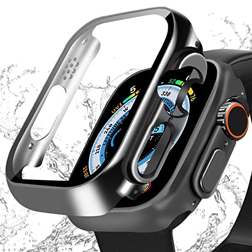 BELIYO Schutzhülle Kompatibel mit Apple Watch Ultra2/Ultra,wasserdichte Hülle,3D rechtwinklige Kante,Galvanisierungsprozess für Apple Watch Ultra2/Ultra 49mm schutzhülle（49mm,Schwarz von BELIYO