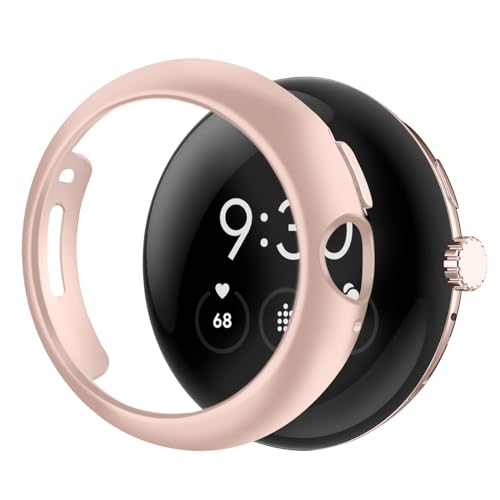 BELIYO Schutzhülle Kompatibel mit Google Pixel Watch 3,[Anti-Drop] [Anti-Collision] [Anti-Fingerprint] [Frame] PC Shockproof All-Around Shell Protective Cover (45mm，Pink) von BELIYO