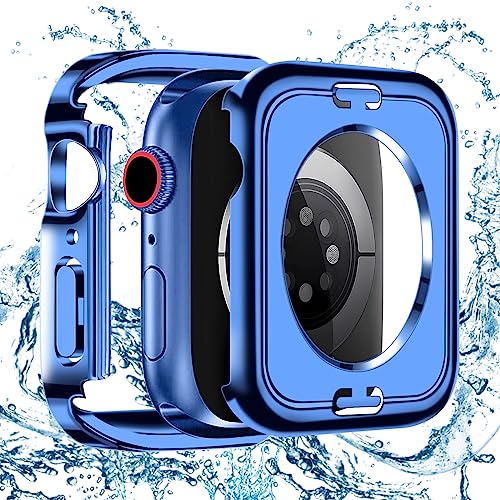 BELIYO Wasserdichtes Gehäuse für Apple Watch 9/9/8/7 45mm – Hart-PC, 360° vollständiger Abdeckungsschutz, 3D-rechtwinklige Kante, Galvanikverfahren- Blau' von BELIYO