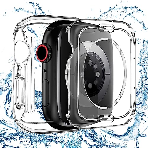 [2024 neues Modell] BELIYO Hard Hülle mit Glas Displayschutz Kompatibel mit Apple Watch SE2/SE/6/5/4 40mm Hart-PC case,360° vollständiger Schutz,3D-rechtwinklige Kante-Transparent von BELIYO