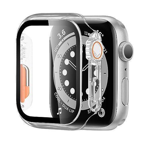 BELIYO schutzhülle Kompatibel mit Apple Watch SE2/SE/9/8/7/6/5/4,Die Erscheinung Wird in EIN Ultra-Serie-Gehäuse umgewandelt, Ultradünne für Apple Watch 9/8/7 45mm schutzhülle(45mm,Transparent) von BELIYO