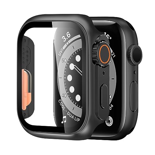BELIYO schutzhülle Kompatibel mit Apple Watch SE2/SE/9/8/7/6/5/4,Die Erscheinung Wird in EIN Ultra-Serie-Gehäuse umgewandelt, Ultradünne für Apple Watch 9/8/7 45mm schutzhülle(45mm,Schwarz) von BELIYO