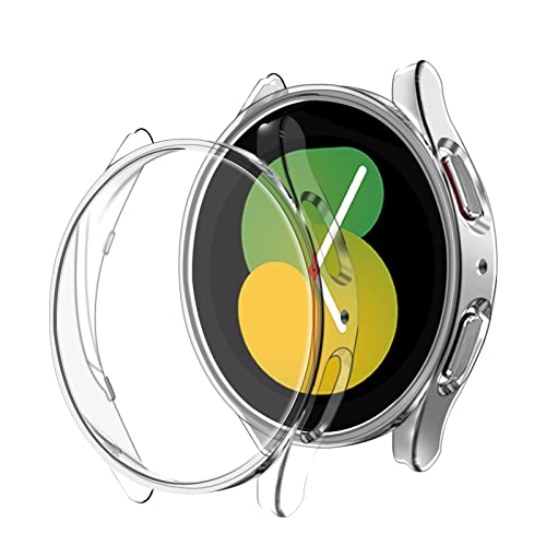 BELIYO schutzhülle Kompatibel mit Galaxy Watch Serie 5 Pro/5/4, Mattiertes Material,Härte PC Hülle Rundum Displayschutz Kratzfestes für Samsung Galaxy Watch 5/4 schutzhülle(44mm，Transparent von BELIYO