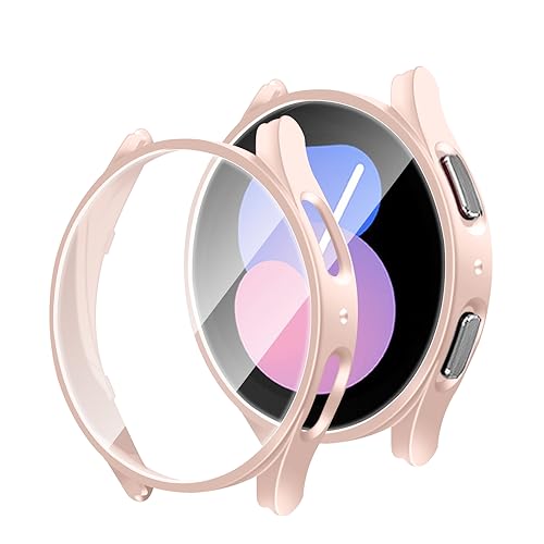 BELIYO schutzhülle Kompatibel mit Galaxy Watch Serie 6, Mattiertes Material,Härte PC Hülle Rundum Displayschutz Ultradünne Kratzfestes für Samsung Galaxy Watch 6 schutzhülle(44mm，Rosa) von BELIYO