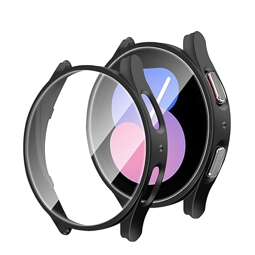 BELIYO schutzhülle Kompatibel mit Galaxy Watch Serie 6, Mattiertes Material,Härte PC Hülle Rundum Displayschutz Ultradünne Kratzfestes für Samsung Galaxy Watch 6 schutzhülle(44mm，Schwarz) von BELIYO