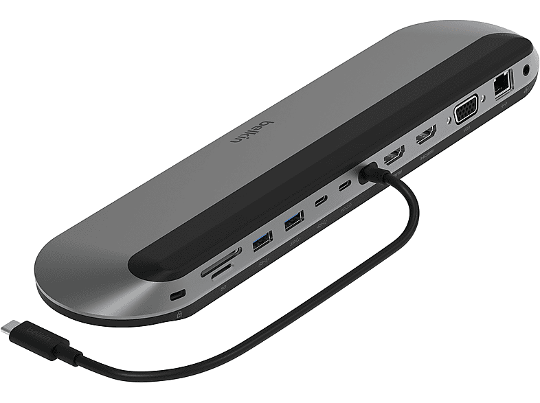 BELKIN USB-C 11 in 1 Pro Dock 100 W Power Delivery Docking Station, Silber BELKIN USB-C 11 in 1 Pro Dock 100 W Power Delivery Docking Station, Silber von BELKIN
