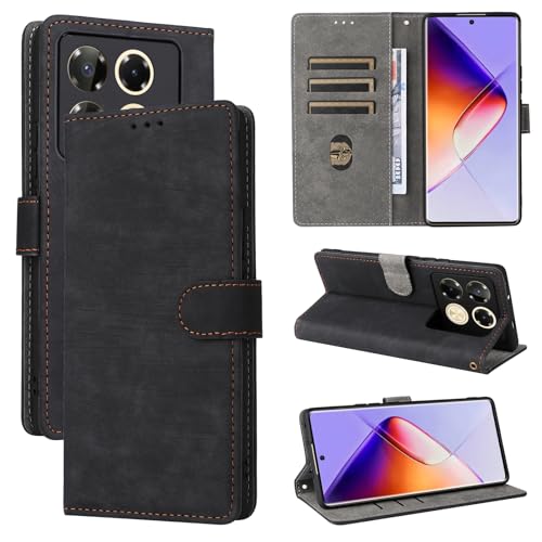 BELLA BEAR Infinix Note 40 Pro 4G Hülle, RFID-Blocking Flip Wallet Case mit Kickstand, Brieftasche für Infinix Note 40 Pro 4G, Schwarz von BELLA BEAR