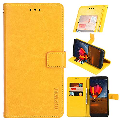 BELLA BEAR Handyhülle Kompatibel mit Samsung Galaxy A32 5G Hülle Premium Leder Flip Schutzhülle Tasche Case Brieftasche Etui Hülle für Samsung Galaxy A32 5G(Gelb) von BELLA BEAR