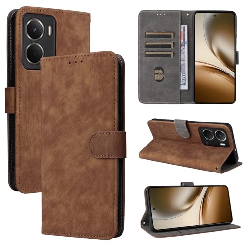 BELLA BEAR Handyhülle Realme Neo7x 5G/Realme P3 5G, Realme Neo7x 5G/Realme P3 5G Hülle, [RFID Blocking Technology], Kickstand-Hülle, Brieftasche für Realme Neo7x 5G/Realme P3 5G-Braun von BELLA BEAR