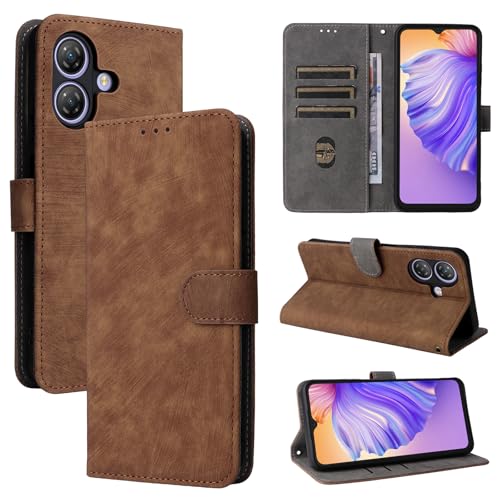 BELLA BEAR Handyhülle Ulefone Note 21, Ulefone Note 21 Hülle, [RFID Blocking Technology], Kickstand-Hülle, Brieftasche für Ulefone Note 21-Braun von BELLA BEAR