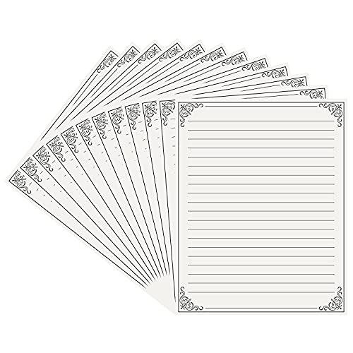 Belle Vous Vintage Briefpapier Liniert (48er Pack) - 28 x 21,5cm - Schreibwaren Set Liniert - Creme Vintage Papier Set zum Schreiben von Briefen, Einladungen, Gedichten, zum Basteln und Mehr von BELLE VOUS