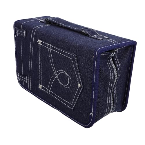 BELLIFFY Stoff-Aufbewahrungstasche DVDs Langlebiger Disc-Halter Mit Reißverschluss Tragbare Aufbewahrungsbox Aus Jeansstoff Geeignet Für Reisen Und Büro von BELLIFFY