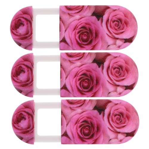 BELLIFFY Webcam-Abdeckung für Laptop 3er-Pack mit Rosen-Print Abdeckungen zum Schutz der Privatsphäre selbstklebend klein langlebig von BELLIFFY