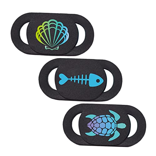 BELLIFFY 3er Set Laptop Kamera Abdeckung Cartoon Design Verschiebbare Webcam Abdeckung Für Schutz Der Privatsphäre Ideal Für Tablet Und Smartphone Fischgrät Meeresschildkröte Bunte von BELLIFFY