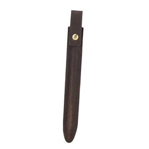 BELLIFFY II-Set Kaffeebraune Stiftetui Handgeschriebener Stift Tasche Stift-Schutztragetasche Halterungshülsen für Stylus-Hüllen Stifthalter für Notizbuch Eingabestift Echtes Leder von BELLIFFY