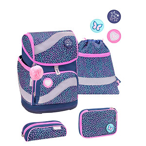 BELMIL® Schulranzen-Set Smarty Amazing Polka Kunstfaser blau von BELMIL®