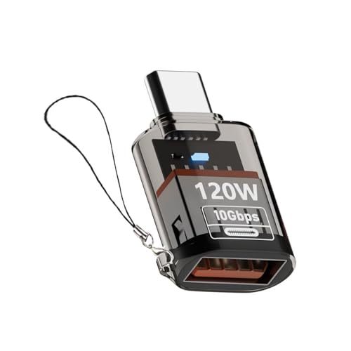 BELOWSYALER USB-C-Stecker auf USB-3.2-Buchse, Adapter, 10 Gbit/s, Datenübertragung, 120 W, Ladekonverter für Handy und Tablet BELOWSYALER USB-C-Stecker auf USB-3.2-Buchse, Adapter, 10 Gbit/s, Datenübertragung, 120 W, Ladekonverter für Handy und Tablet von BELOWSYALER