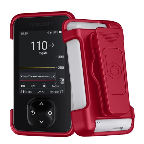 BELTRON Dexcom G7 Empfänger drehbarer Gürtelclip (starke und langlebige drehbare Clip-Hülle zum Schutz des Dexcom G7 Empfängers/Display-Geräts) Limited Edition Rot von BELTRON