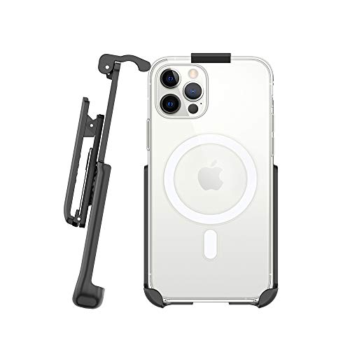 BELTRON Gürtelclip Holster kompatibel mit Apple Clear Case für iPhone 12, iPhone 12 Pro mit MagSafe – Eigenschaften: eingebauter Ständer (nur Holster, Hülle ist nicht im Lieferumfang enthalten) von BELTRON