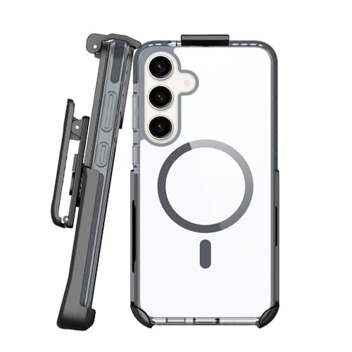 BELTRON Gürteltasche für Samsung Galaxy S25, schlanke, schützende, transparente Hülle & drehbarer Gürtelclip-Holster Combo – kompatibel mit MagSafe (passend für Galaxy S24/S25) von BELTRON