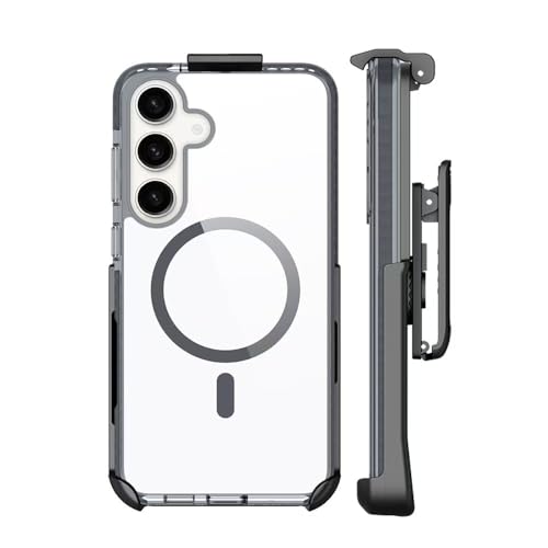 BELTRON Gürteltasche für Samsung Galaxy S25, schlanke, schützende, transparente Hülle & drehbarer Gürtelclip-Holster Combo – kompatibel mit MagSafe (passend für Galaxy S24Plus/S25Plus) von BELTRON