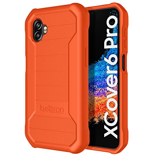 BELTRON Robuste Schutzhülle für Samsung Galaxy XCover6 Pro 5G, Industriestärke, mit verstärkter Technologie, für Samsung Galaxy XCover 6 Pro 2022 SM-G736 (AT&T FirstNet Verizon) – Safety Orange von BELTRON