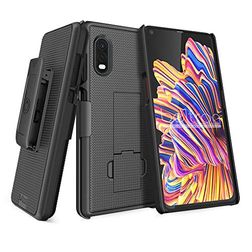 BELTRON Schutzhülle für Samsung Galaxy XCover Pro G715 (AT&T FirstNet) mit Clip, strapazierfähig, mit drehbarem Gürtelclip, Schwarz von BELTRON