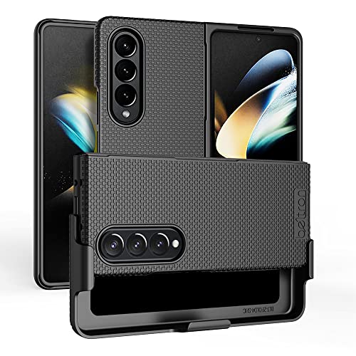 BELTRON Schutzhülle mit Clip für Galaxy Z Fold 4 5G, schlanke Schutzhülle mit drehbarem Gürtel, Hüftholster und eingebautem Ständer, entworfen für Samsung Galaxy Z Fold4 5G (SM-F936 2022) – Schwarz von BELTRON