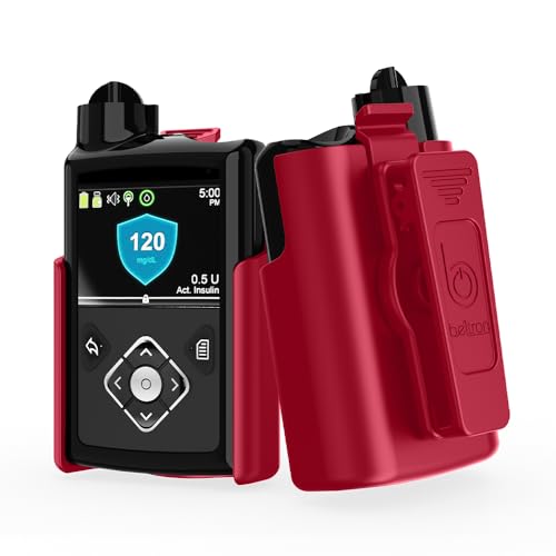 BELTRON Tasche mit Gürtelclip für Medtronic MiniMed 780G 770G 670G 630G 640G Insulinpumpe (starke und langlebige drehbare Clip-Hülle) – Rot von BELTRON
