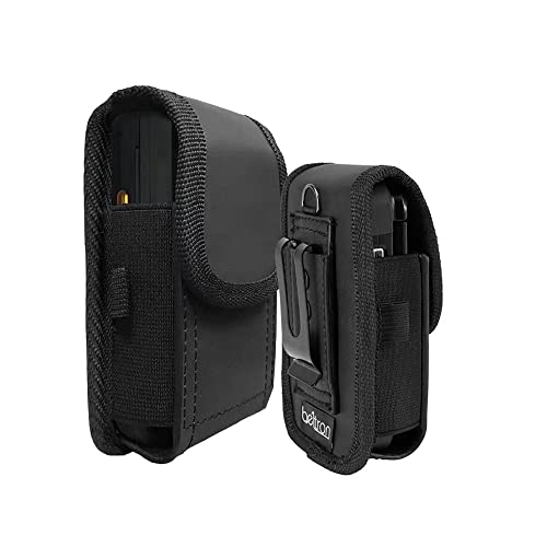 BELTRON Vertikale Ledertasche für CAT S22 Flip Phone/Sonim XP3 Plus XP3900, Eigenschaften: robuste Gürtelschlaufe, Metall-Gürtelclip & Dual-Magnetverschluss (schwarzes Leder) BELTRON Vertikale Ledertasche für CAT S22 Flip Phone/Sonim XP3 Plus XP3900, Eigenschaften: robuste Gürtelschlaufe, Metall-Gürtelclip & Dual-Magnetverschluss (schwarzes Leder) von BELTRON