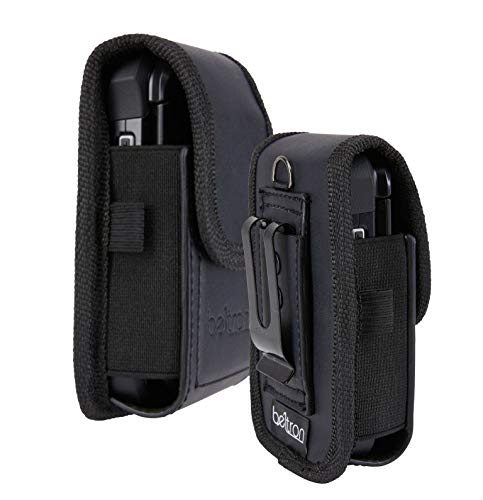 BELTRON Vertikale Ledertasche für DuraXV Extreme E4810, DuraXE E4710, LTE E4610, E4520, DuraXTP, DuraXA, Sonim XP3 Eigenschaften: Robuste Gürtelschlaufe, Metall-Gürtelclip und Dual-Magnetverschluss. von BELTRON